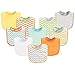 Luvable Friends Unisex Baby Cotton Terry Bibs, Neutral Chevron, One Size