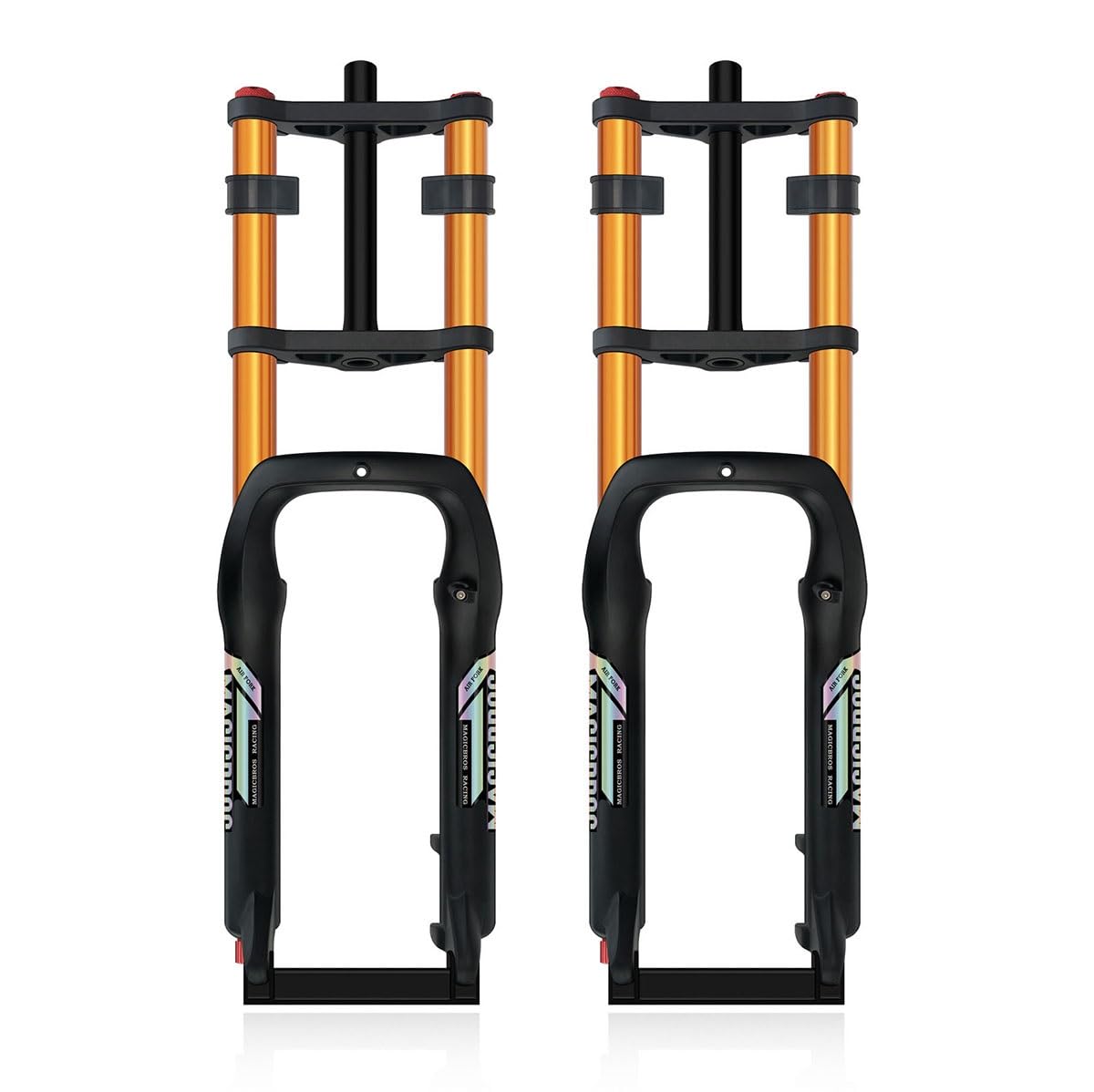 WIQUYBML 20/26 Inch Fat Mountain Bike Fork 4.0" Tire Snow Travel 190mm 1-1/8" Straight Double Shoulder Downhill Air 9 * 135mm QR Damping Adjust For Electric Front