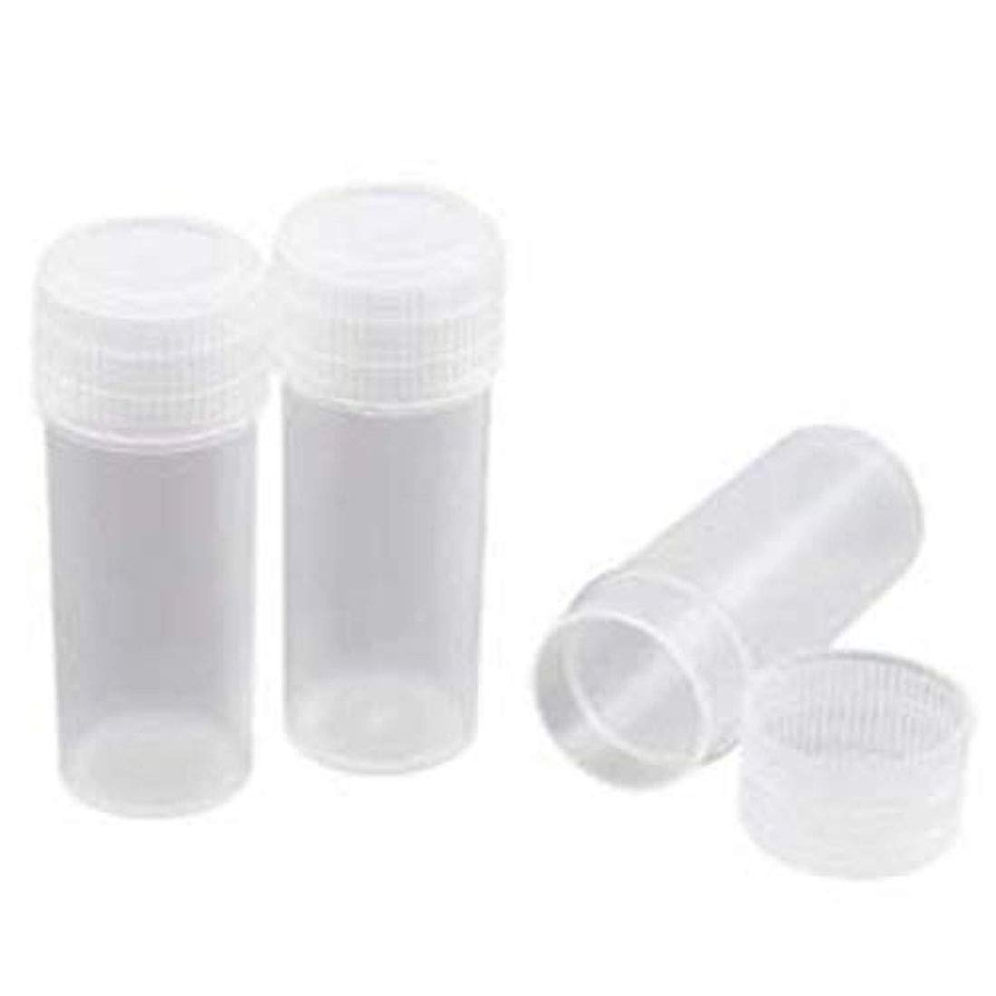 DIY Crafts 5ML Plastic Sample Small Bottle Vial Storage Vial Storage Container Test Tube for Lab (Pack Of 10 Pcs, 5ml Vial Bottles With Head Light)