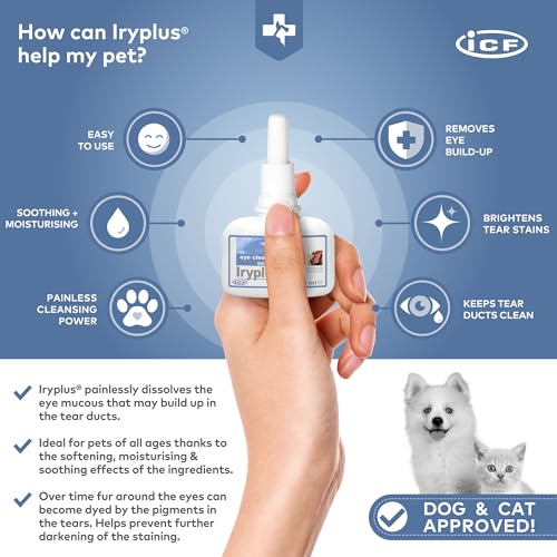ICF Iryplus Eye Solution for Dogs and Cats | Gentle Cleansing & Soothing Formula | Removes Secretions, Scabs & Mucus Around Eye | Chamomile | 50ml - Image 3