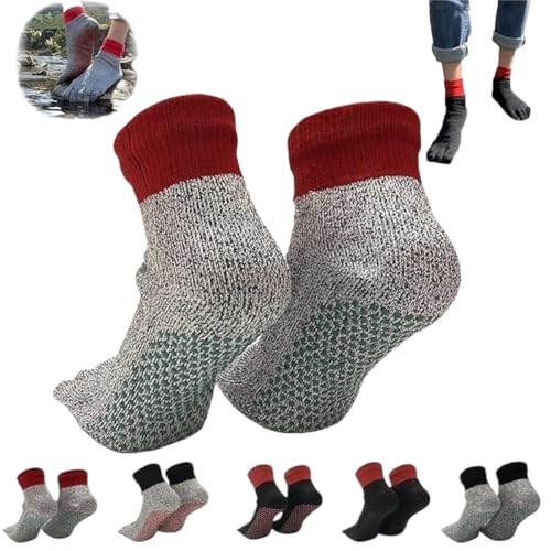 Konjoun Barefoot Socks Men Outdoor Non-Slip Grounding Socks Portable Five Finger Socks Athletic Running Beach Socks