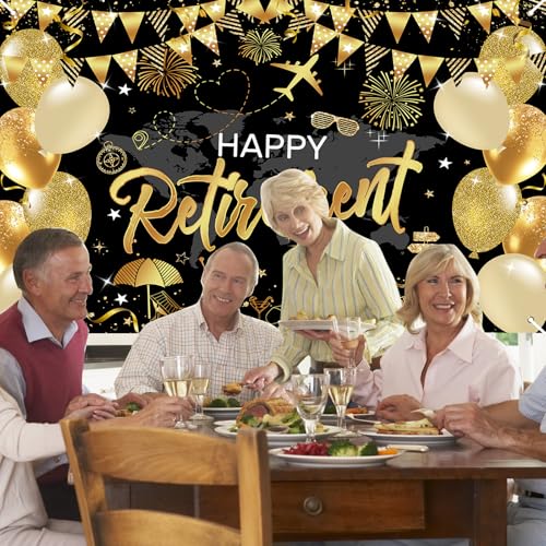 Mocsicka Retirement Party Decorations Backdrop for Men 6x3.6ft - image 8