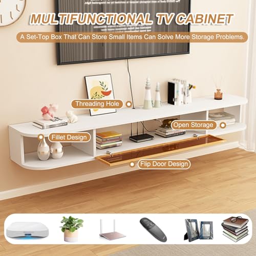 Meuble TV suspendu pour petit appartement et console multimédia salon - 2