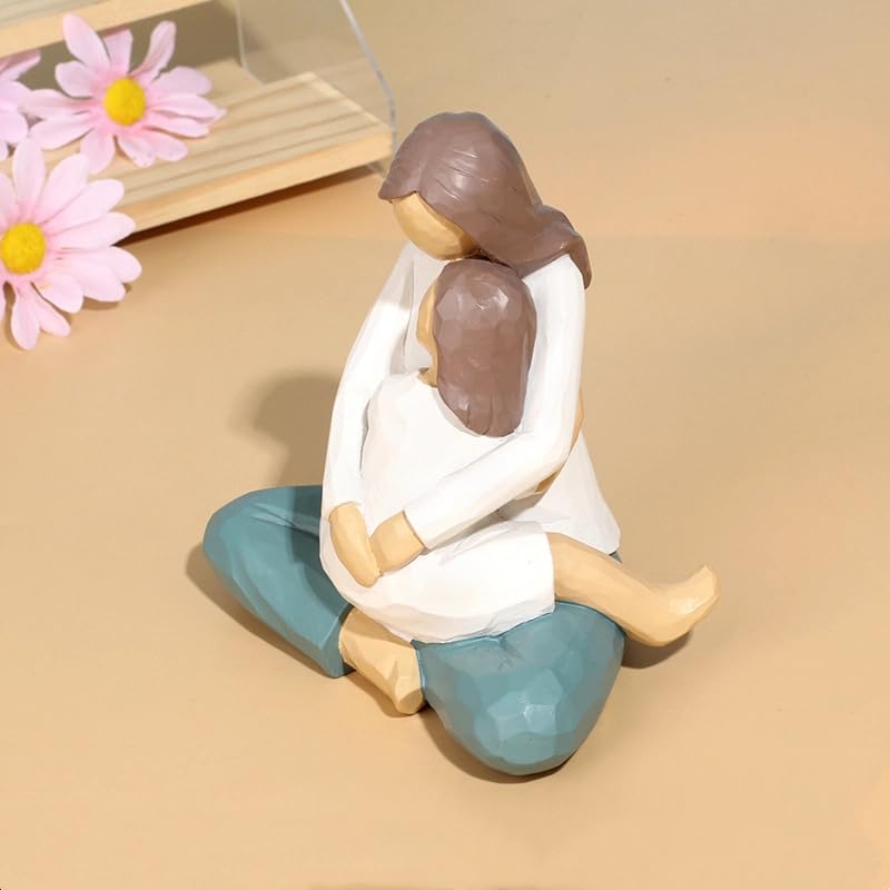 Sculpture de famille en résine haut de gamme pour l'élégance du salon