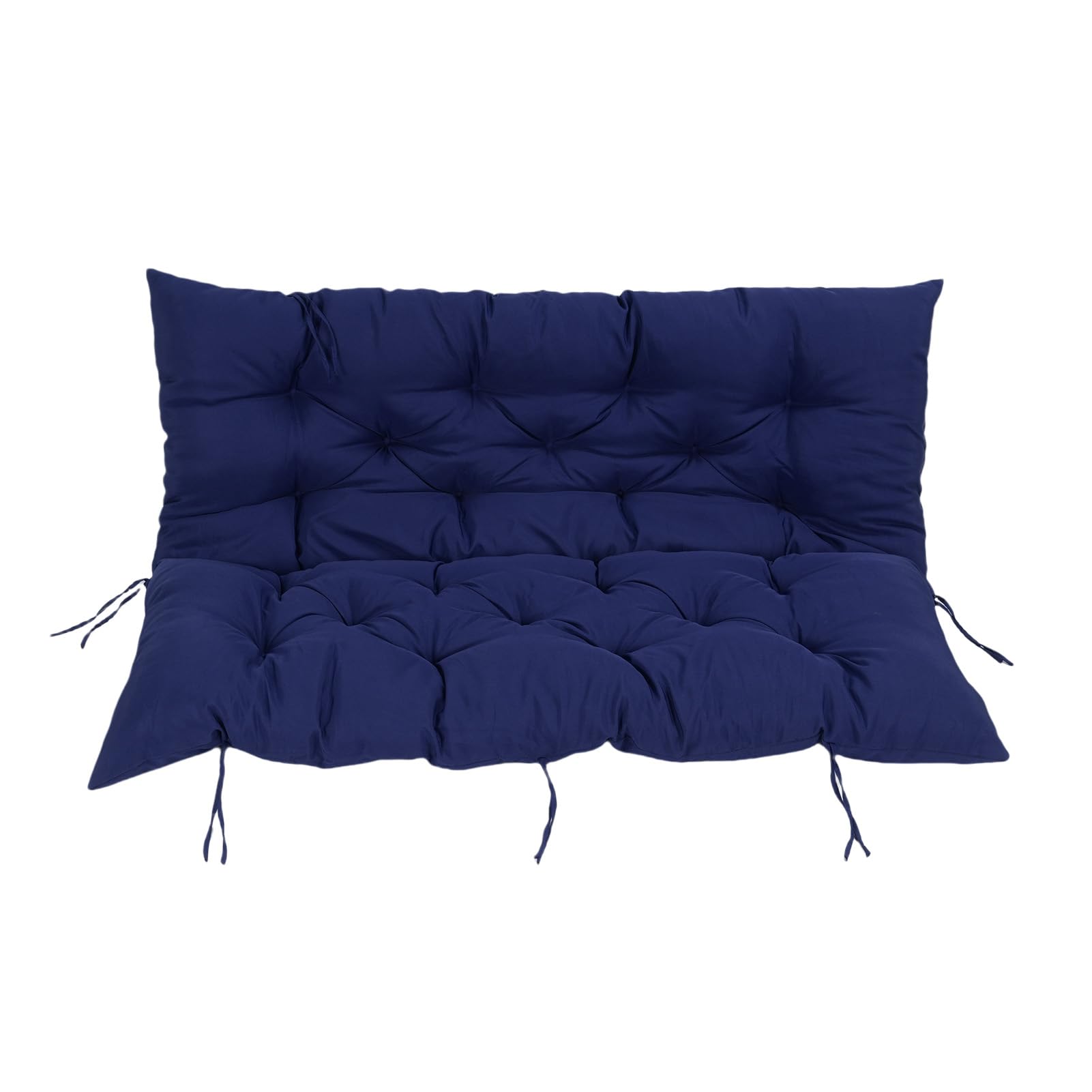 Cojín para Asiento de Porche con Diseño de Remaches y Mechones para Columpios, Bancos, Terrazas, 1 Cojín para Columpio. (Azul Marino)