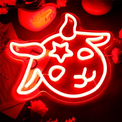 Image of Allball Baphomet Neon Sign, Dimmable LED Signs Gothic Satan Sigil Halloween Neon Signs for Wall Decor, Lamb Demons Neon Light Signs, USB Powered for Halloween Home Bedroom Dorm College Party