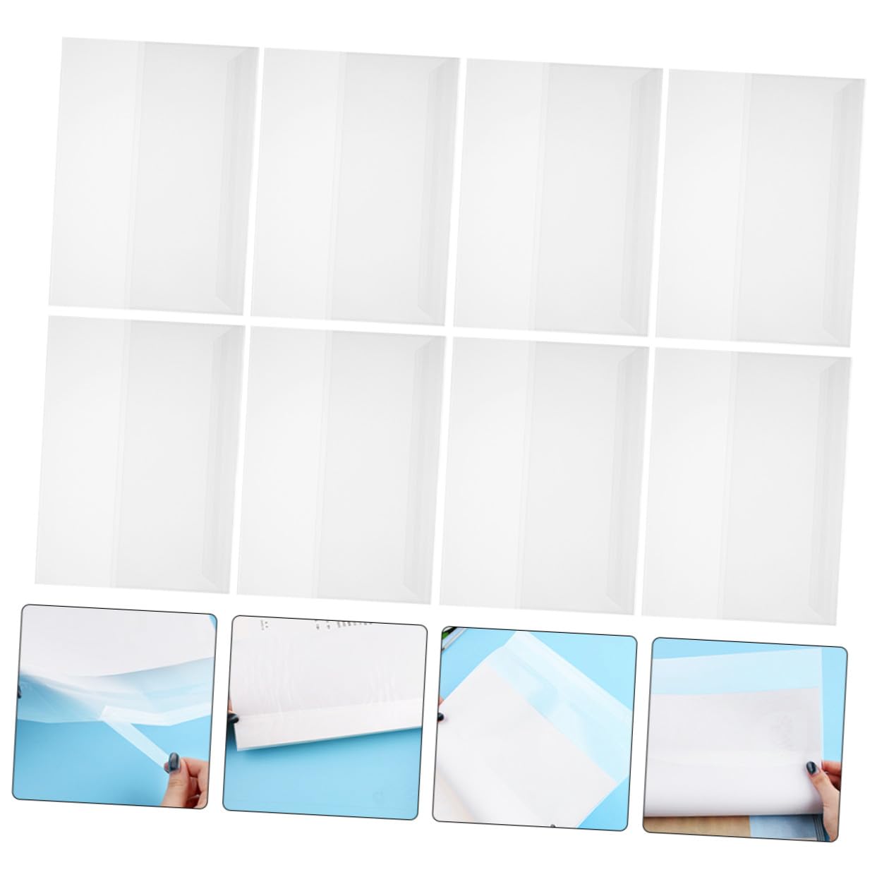 Angoily 50 Fogli Copertine Trasparenti per Libri Scolastici e Quaderni Foderini Riutilizzabili in Plastica Resistente Allacqua Protettive e Regolabili per Manuali Documenti e Libri Facili