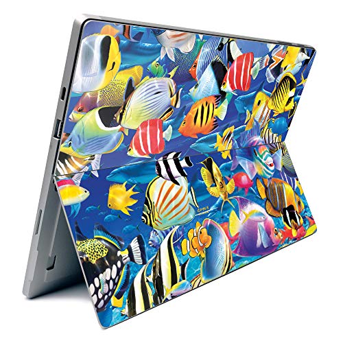 Image of MightySkins Carbon Fiber Skin for Microsoft Surface Pro 7 - Tropical Fish | Textured Carbon Fiber Finish | Easy to Apply, Remove, and Change Styles | Made in The USA