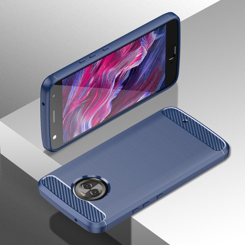Image of Hybrid Carbon Fiber Back Case for Moto X4 (Blue)