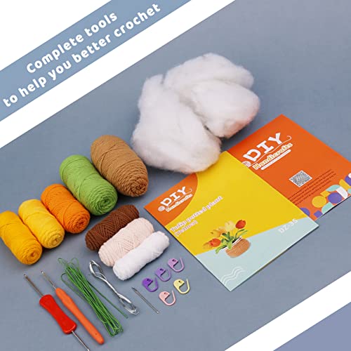 Image of kgxulr Crochet Kit, Yellow Tulips Knitting Kit, Crochet Kit for Beginners | Crochet Kit for Beginners, Crochet Flower Kit, Beginner Crochet Kit for Adults with Step-by-Step Video Tutorials