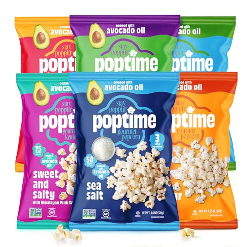 Poptime Variety Pack Popcorn Snack Bags 6