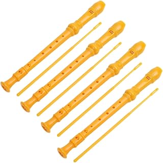 Vocdikficy Grabadora ABS Amarilla, Flauta de Instrumento Musical de 8 Agujeros, Agudos, Niños, Adultos, Principiantes, Instrumento de Flauta de Básico
