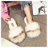Talón: el talón plano OMFGOD Señoras Moda Zapatillas Comodidad Cuero Piel Artificial Caucho Fondo Plano Ocio Zapatos,Blanca,37