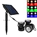 Powstro 3pcs Solar Powered Spotlights LEDs Super Bright Solar Powered Submersible Lamps RGB Color Changing Projection Light Outdoor LED Landscape Spotlight Solar Fish Tank Fountain Underwater Lighting