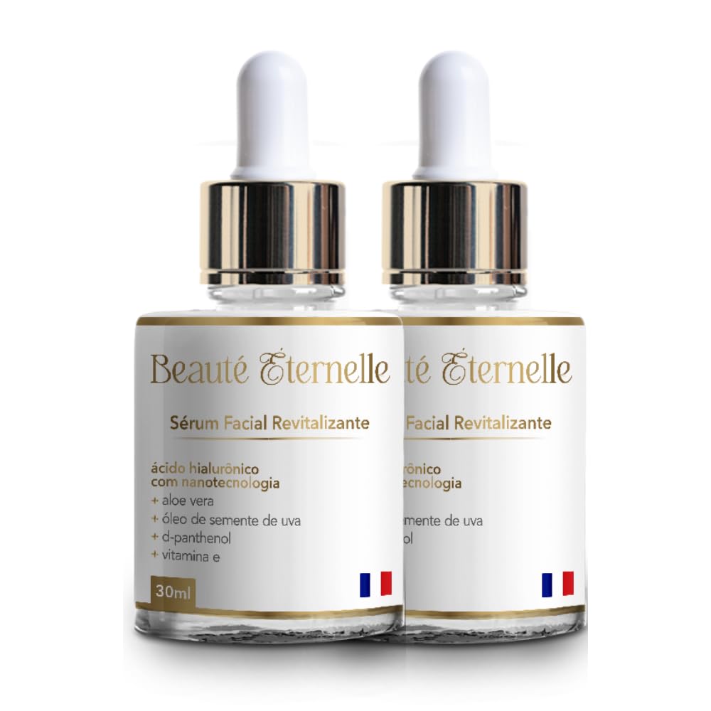 Kit 2 Unidades Sérum Facial Hidratante Revitalizante Rejuvenescedor Beauté Éternelle 30ml
