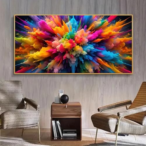 Impression sur toile abstraite haut de gamme cadre moderne 55 x 110 cm