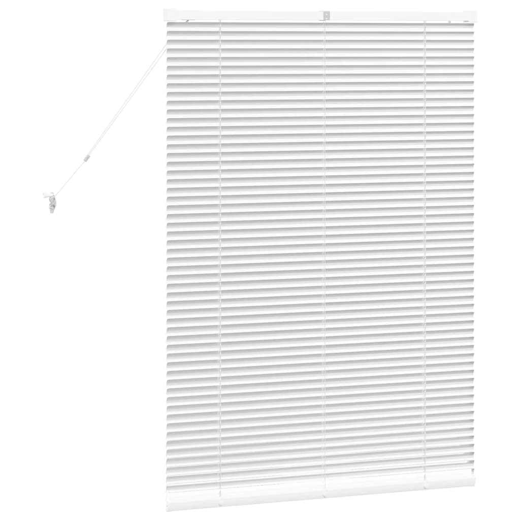 Store Vénitien en Aluminium Blanc 130 x 95 cm, Rideau Horizontal à Lames Orientables pour Fenêtre de Cuisine, Salon et Bureau, Contrôle de Lumière et Intimité Intérieure