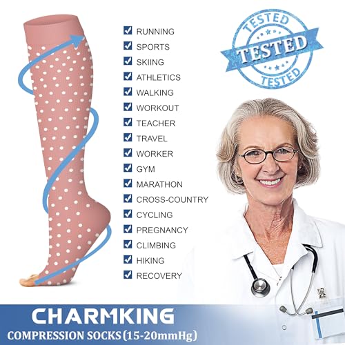 Image of Compression Socks (7 Pairs), 15-20 mmhg is BEST Graduated Athletic & Medical for Men & Women, Running, Flight, Travel, Nurses, Pregnant - Boost Performance, Blood Circulation