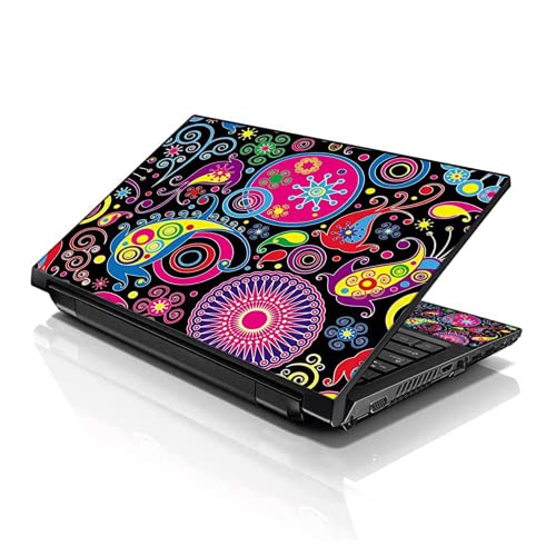 LSS 15 15.6 Inches Laptop Notebook Skin Sticker with 2 Wrist Pads - Reusable Cover Protector Vinyl Sticker Cover Decal Fits 13