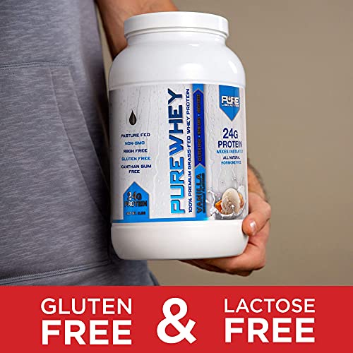 Pure Label Nutrition 100% Usa Grass-Fed Whey Protein Concentrate, 2Lb Vanilla, Non-Gmo, Rbgh Free, Soy Free, Gluten Free, Low Carbs And Low Fat, No Sugar Added, Keto Friendly #TOP5