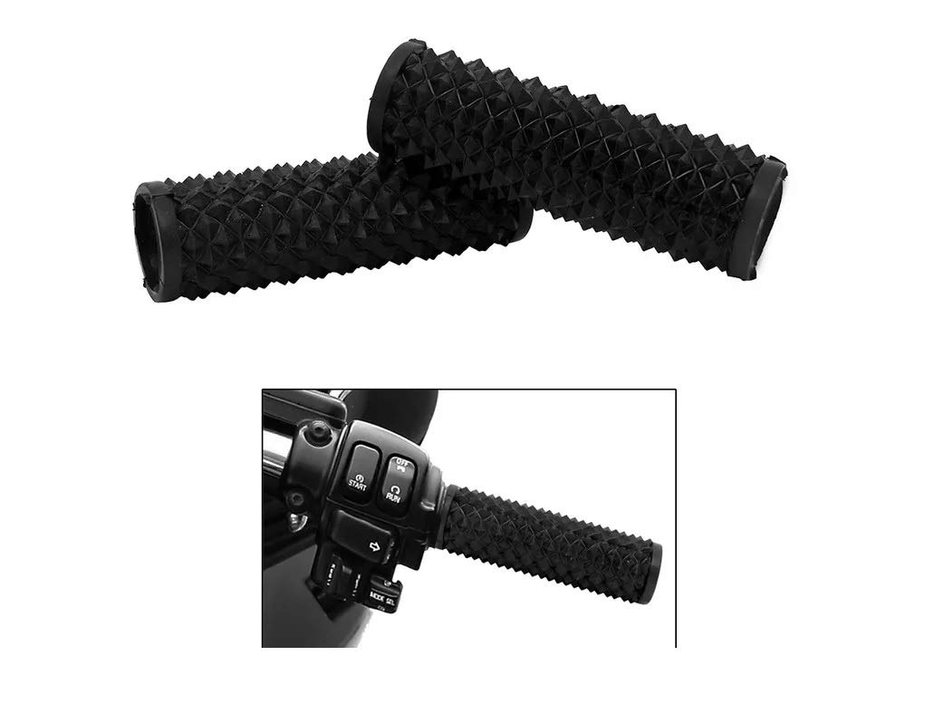 AUTONEST GC2 Bike Rubber Handle Grip Covers (Set of 2) (Black) for Hero Passion Plus 1