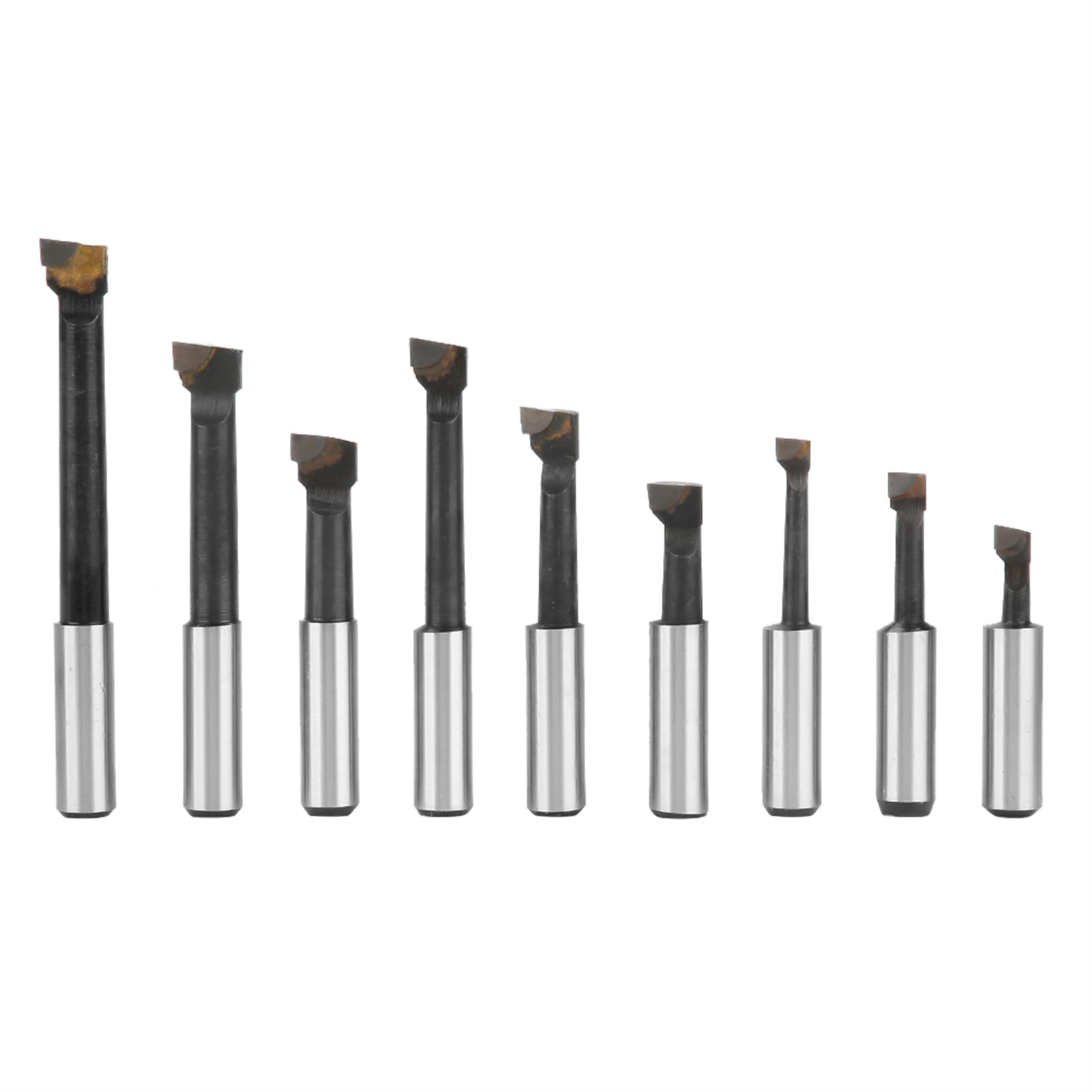 Ensemble 9 barres d'alésage en carbure de tungstène EVTSCAN, avec queue droite de 1/2" de diamètre, différentes longueurs, pour tournage sur tour, compatible avec les têtes d'alésage standard