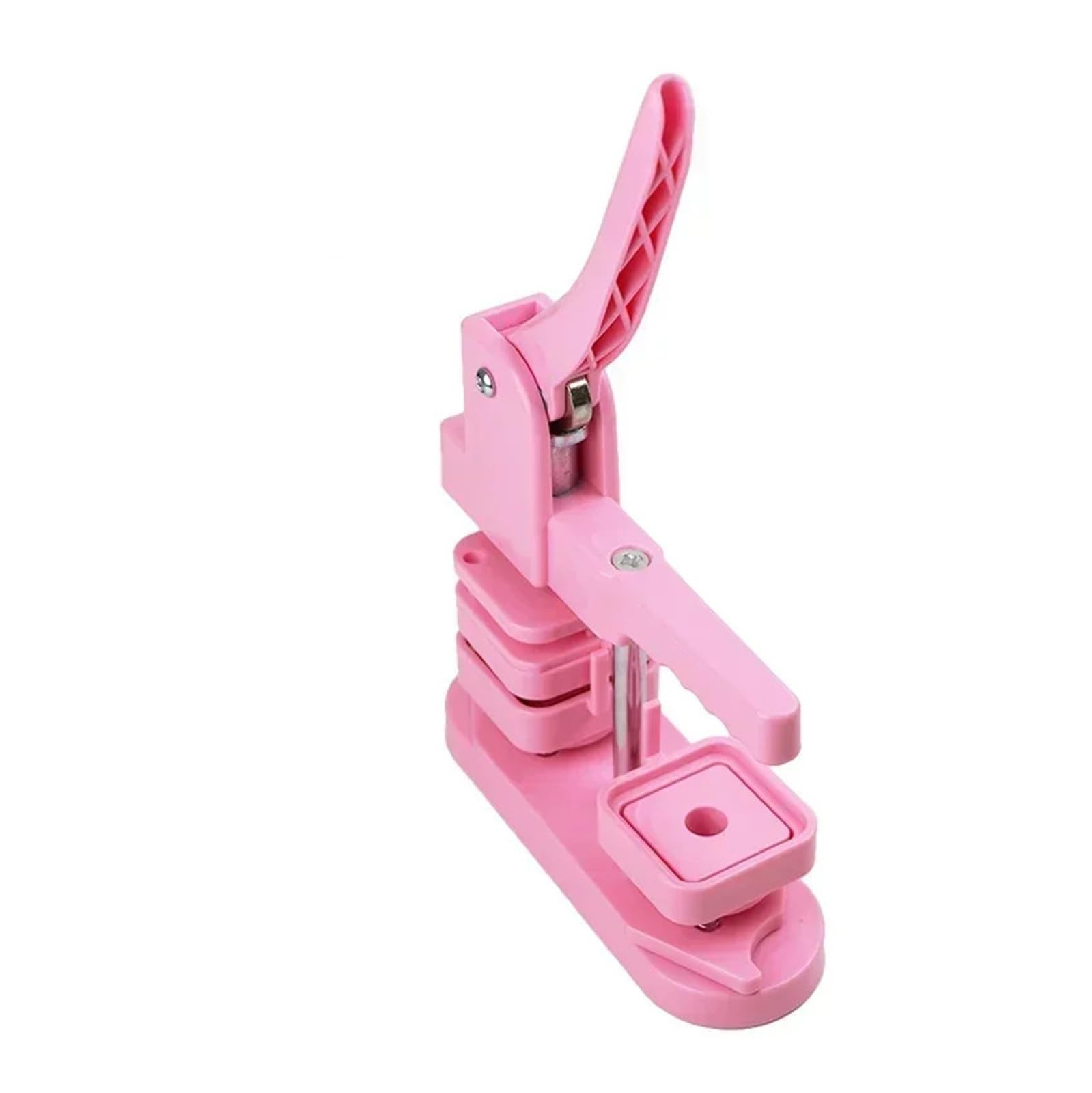 Machine à badges magnétiques carrée 50 x 50 mm for réfrigérateur, rotative et manuelle(Pink Button Maker)