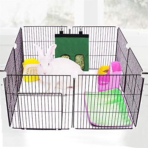 GeerDuo Rabbit Hay Feeder Bag, Guinea Pig Hay Feeder Storage, Hanging Feeding Hay for Small Animals Larege Size 600D Oxford Cloth Fabric(M,Green)