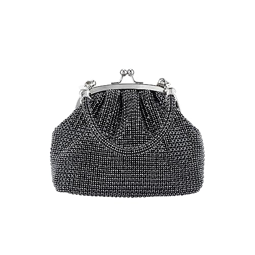 Gripit Rhinestone Purse Clutch Bag for Bridal Women Evening Sparkly Diamond Money Purse Party Wedding Clutch Purses,Black