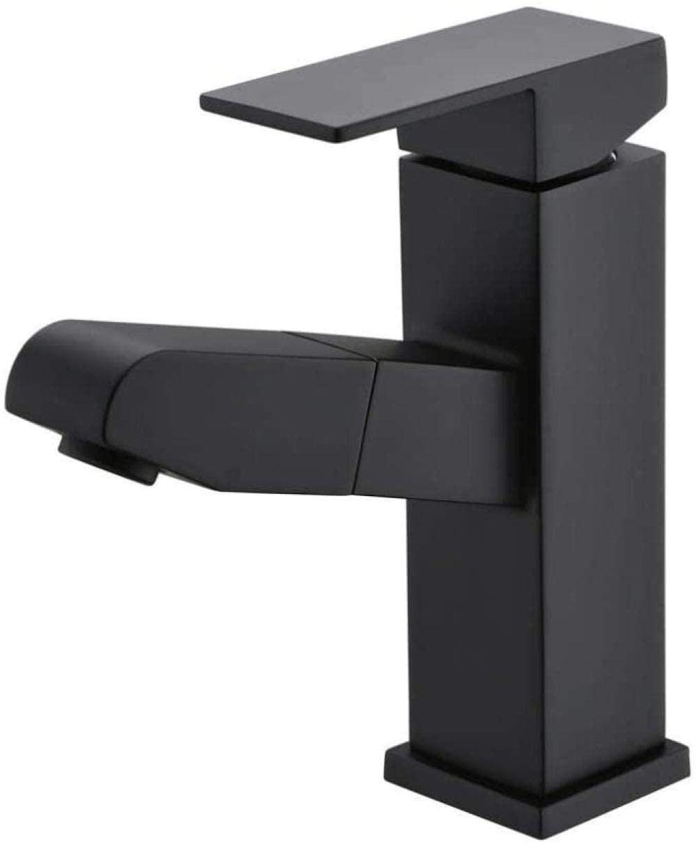 Grifo de cocina extraíble negro monomando para fregadero de agua caliente y fría