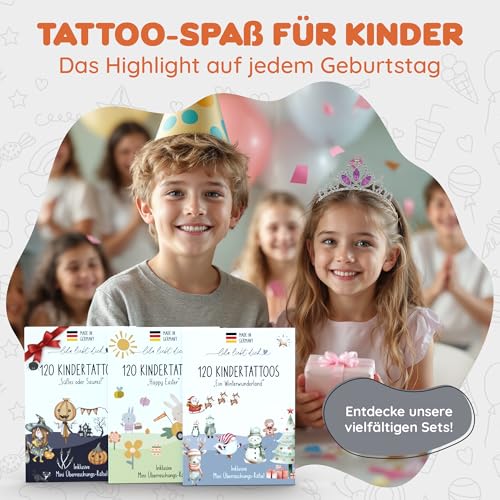 Tattoos für Kinder Halloween, 120 Stk., hautfreundlich (6 Bögen) – Ansicht 6