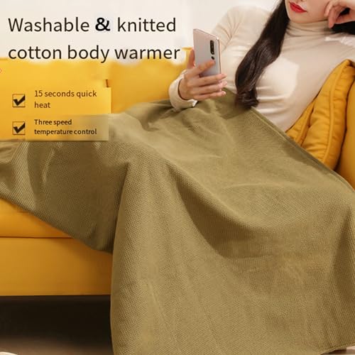 Portable Heated Shawl Wraps for Women - 3 Heating Levels, USB Heated Blanket, 70.86 * 59.50 Inch Green4