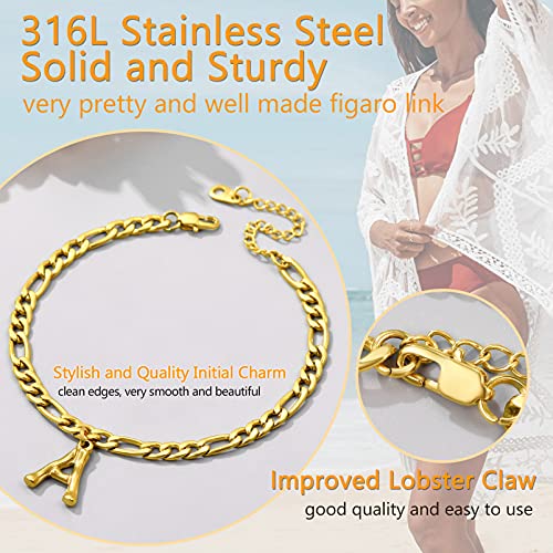 Prosteel Initial J Anklet Gold Letter Figaro Chains Bamboo Alphabet Foot Jewelry Men Womens Ankle Bracelet Name Anklets Initials #TOP3