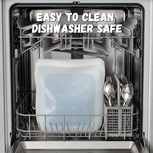 Reusable Premium Silicone Food Storage Gallon Bag 135oz,XXL - 2 PCS Food Storage Bag,Freezer Container,Sous Vide,Kitchen Organization,And Meal Prep Bags Microwave,Dishwasher,Oven Safe, BPA Free - Thumbnail 4