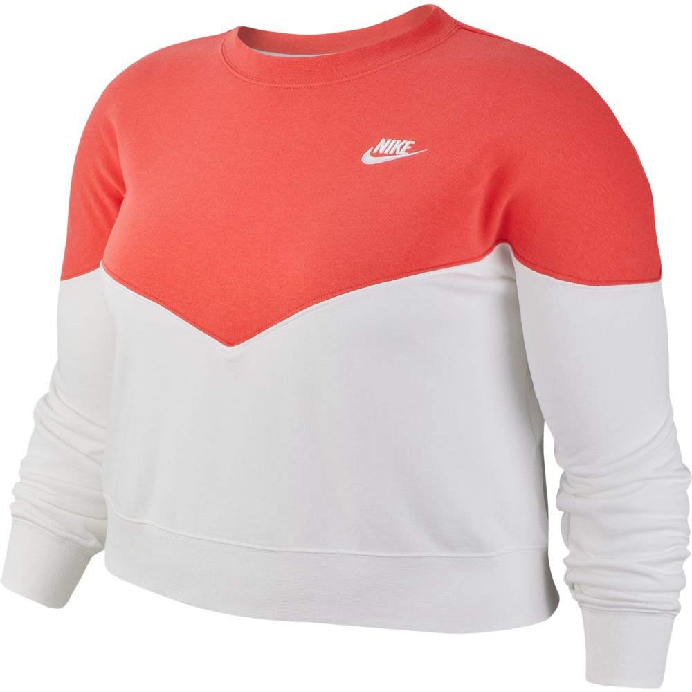 nike cropped fleece sweatshirt in pale coral