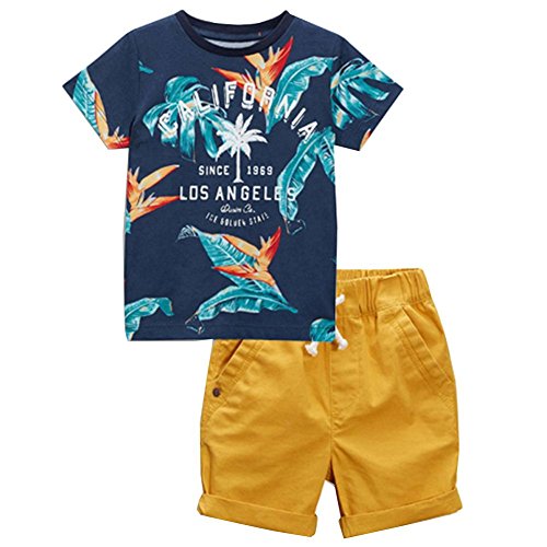 Boys Los Angels The Golden State Tee and Roll-up Shorts Set 7t