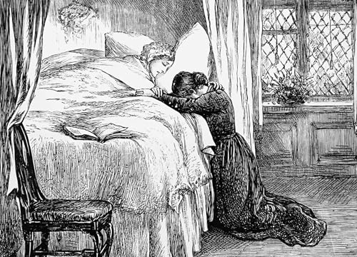 Illustration fille pleurant Mary Ellen Edwards 60x90cm pour habiller un grand mur vide de salon