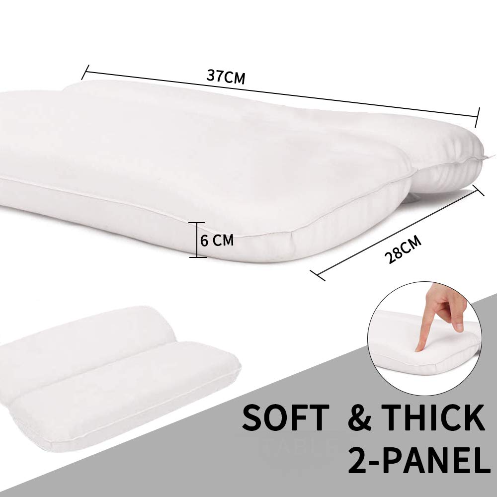 Almohada de Baño, Almohadas para bañera con 7 Ventosas Antideslizantes, Diseño de 2 Paneles para Cabeza, Cuello y Espalda, Ideal para Jacuzzi SPA e Hidromasajes (14.5" x 11")