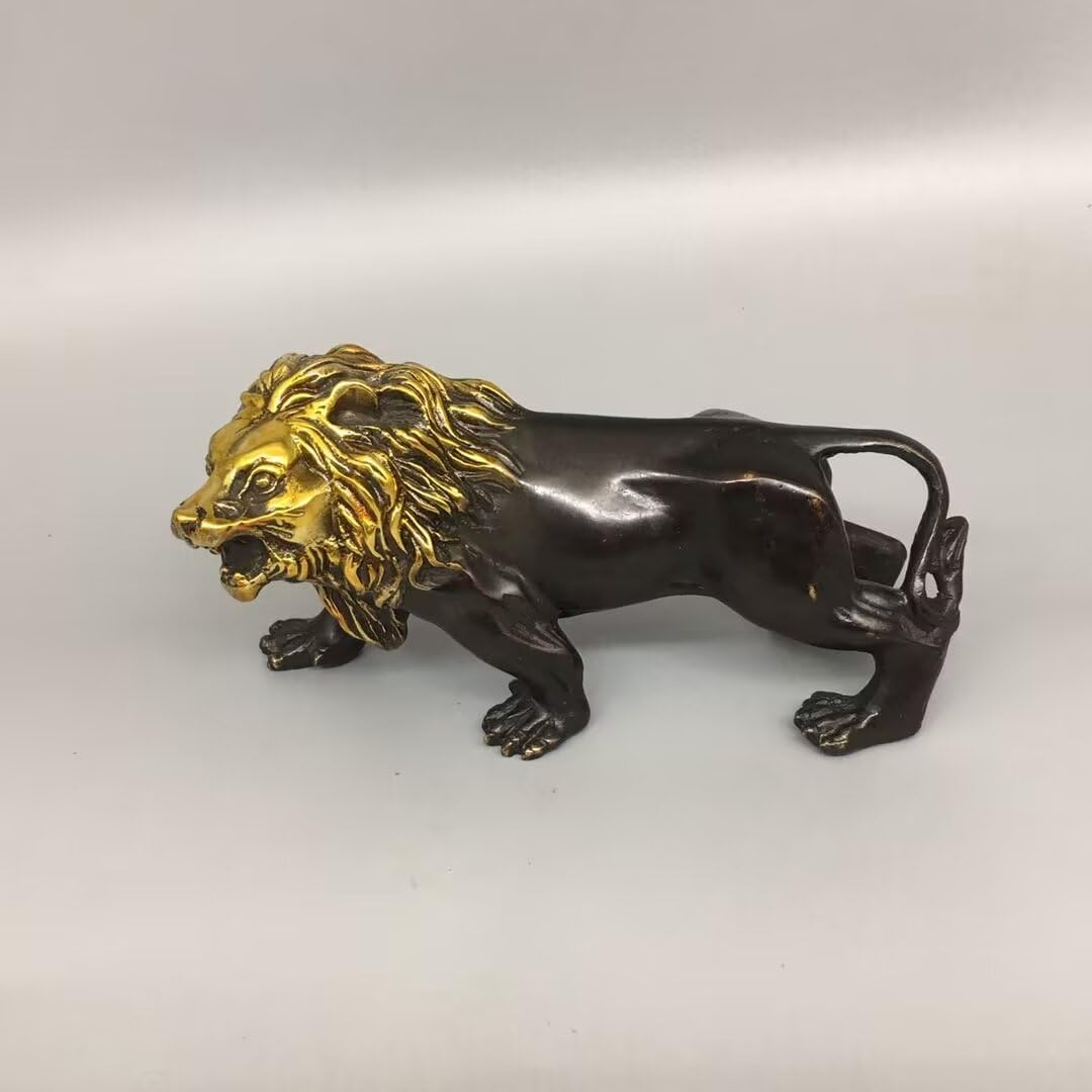 Dytartzx Pure bronze lion statue of The King of Beasts family life decoration