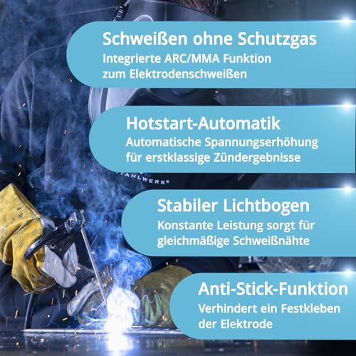 Image of STAHLWERK CTM-250 ST Digital 5-in-1 Gas Protected Combi Welder | Inverter with 200 A, Synergic Wire Feeder and Integrated 50 A Plasma Cutter CUT | TIG | MIG MAG | MMA | FLUX