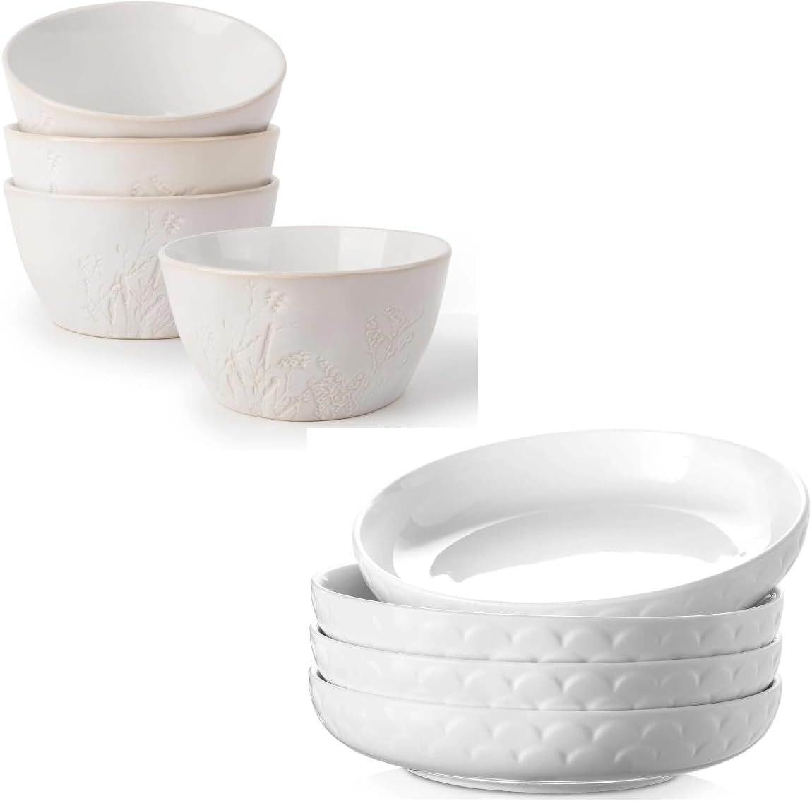 DOWAN Pasta Bowls Set of 4 and 32 oz Large Soup Bowls Set of 4