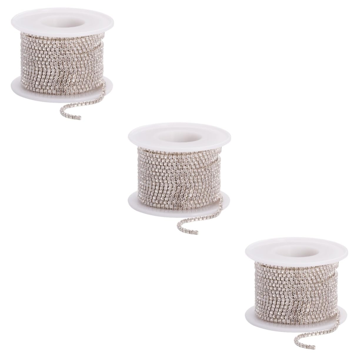 STOBOK 3 Pezzi di Lunghezza 10 M Catena di Cristallo per Cucire Catena di Diamanti Catena Stretta Rifinitura Gioielli Creazione Forniture