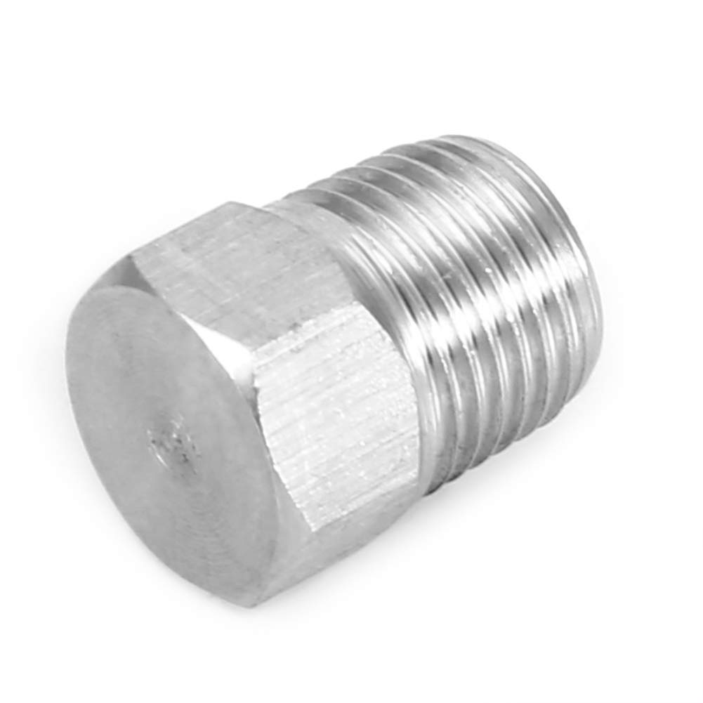 Stainless Steel Hex Thread Socket Pipe Plug, 1/4" NPT Male, Countersunk Connector, PT1/8