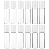 Vista 1 de 12 botellas enrollables de vidrio transparente, botellas vacías recargables de aceite esencial, botellas enrollables, contenedor de almacenamiento