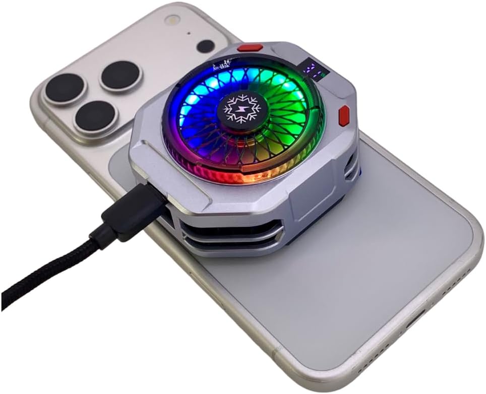 TH28 Semiconductor Phone Cooler 30W Powerful Cooling Smart Temperature Control 5 Adjustable Modes RGB Lights Extreme Cooling