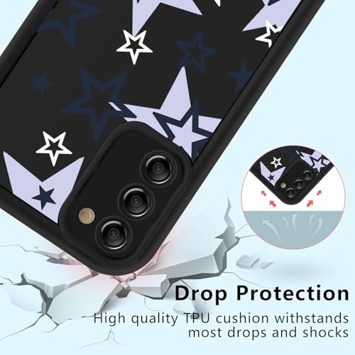 lioscre 2 Pack Cute Star Phone Case for Samsung Galaxy S21 5G 6.2", Aesthetic Cool Black and Blue Y2K Pattern Print Design Women Girls Case Soft Slim Shockproof TPU Protective Funda Cover by lioscre - Used condition - Image 5