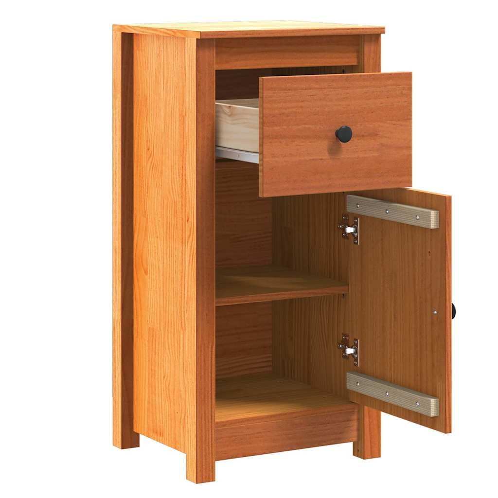 Set di 2 credenze in legno massello marrone cerato, 39 x 34,5 x 80