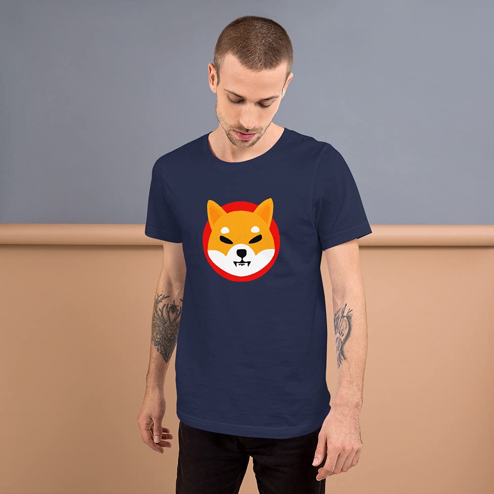 ShipyShipy Shiba Inu Meme Cryptocurrency - Men's Regular Fit Cotton T-Shirt (M, Navy Blue)