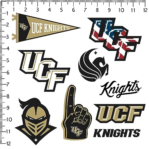 Image of University of Central Florida 9ct Vinyl Large Deluxe Stickers Variety Pack - Laptop, Water Bottle, Scrapbooking, Tablet, Skateboard, Indoor /Outdoor - Set of 9
