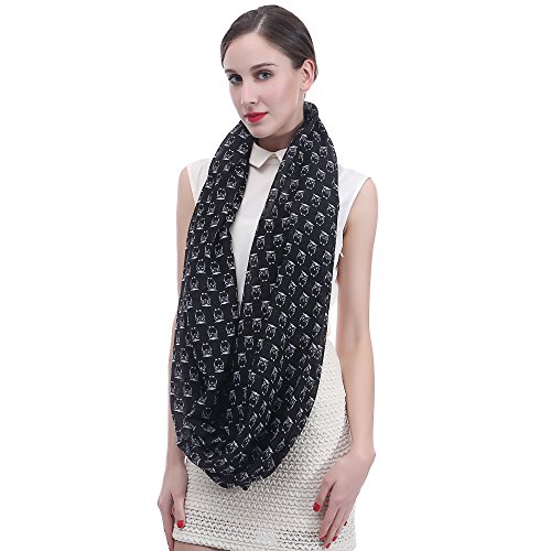 Lina & Lily Owl Print Women's Infinity Scarf Lightweight3